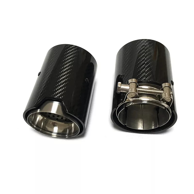 Hot Sales Carbon Fiber Exhaust Tip Silver 304 Stainless Steel Muffler Pipe For BMW