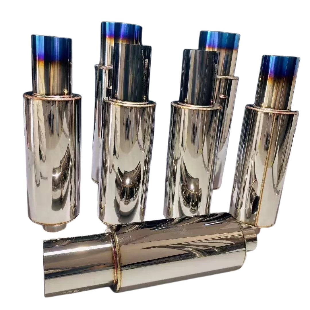 High Performance Exhaust Muffler HKS with Titanium Blue Burnt