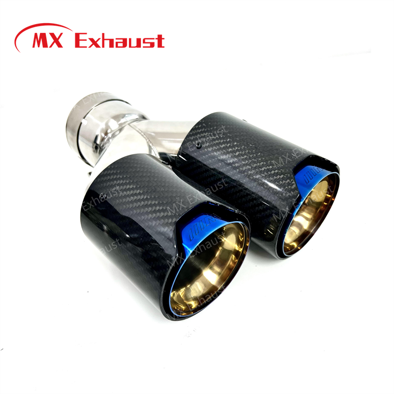 M Performance Titanium Blue Burnt Exhaust Carbon Fiber Tailpipe Muffler Tips for B*MW