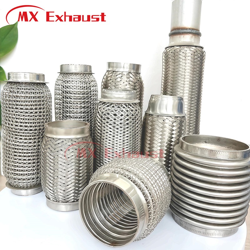 Universal Exhaust Flex Pipe with Outer Wire Mesh Interlock Layer