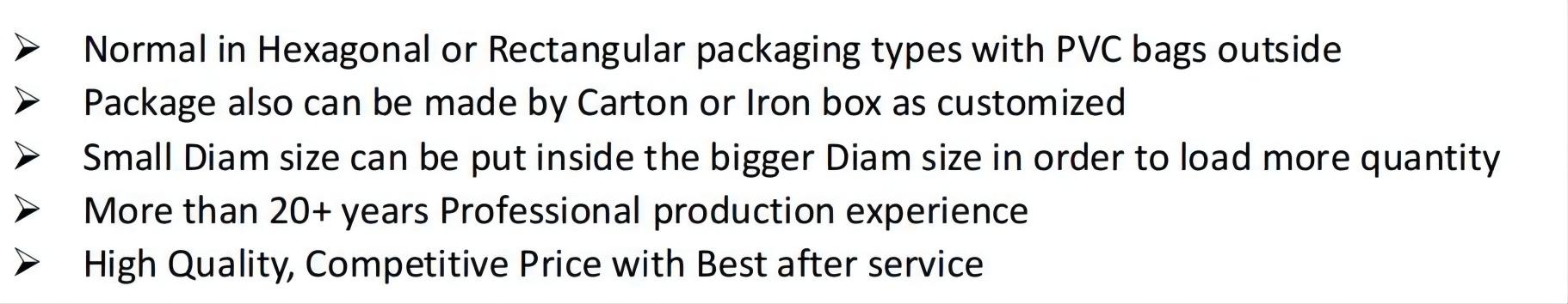Packing types