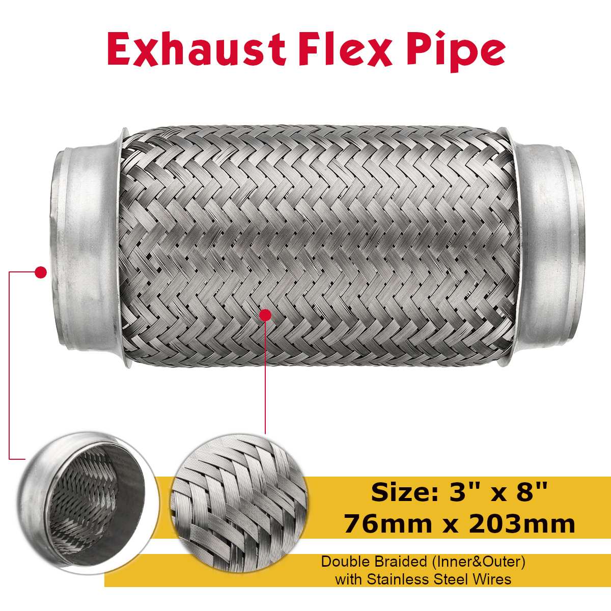 High Performance Exhaust Flexible Bellows with Inner Braid