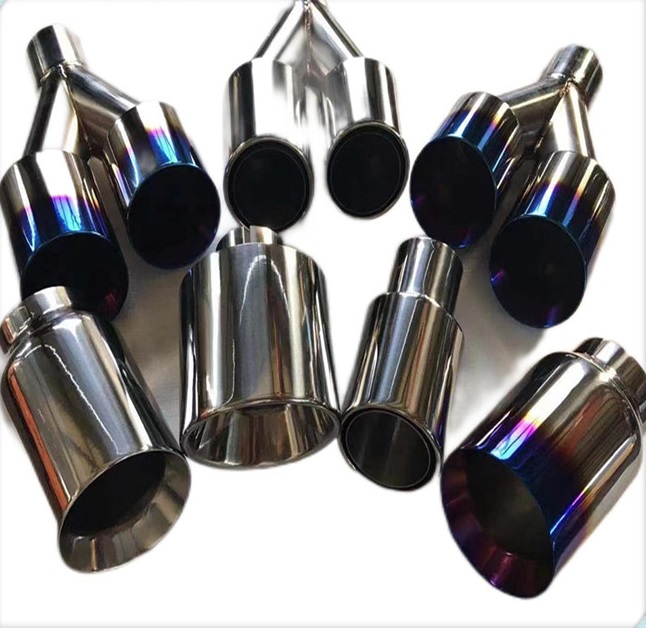Exhaust Tip Muffler in Double Wall Thickness Dual Outlet