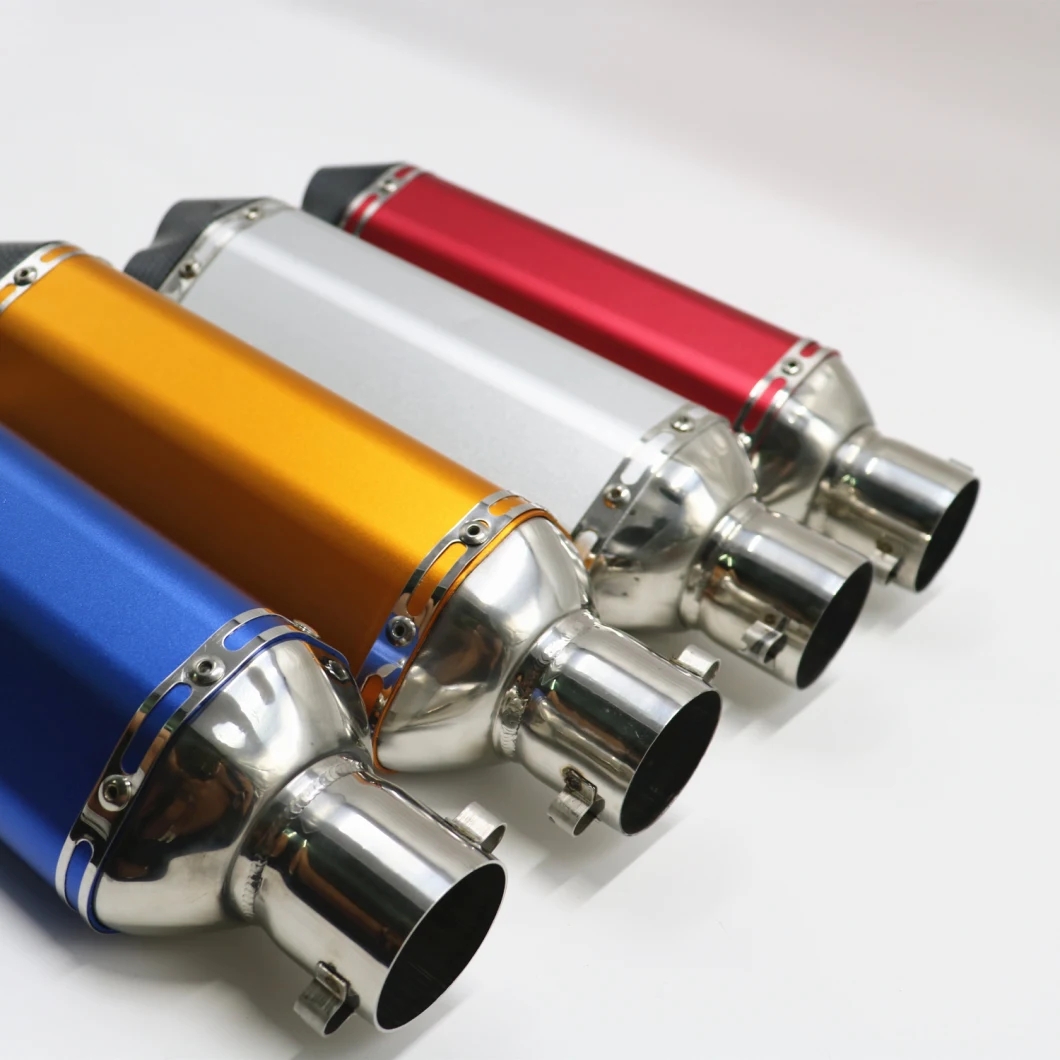 Small Hexagon Double Hole Exhaust Pipe Motorcycle Muffler