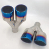 Exhaust Tip Muffler in Double Wall Thickness Dual Outlet
