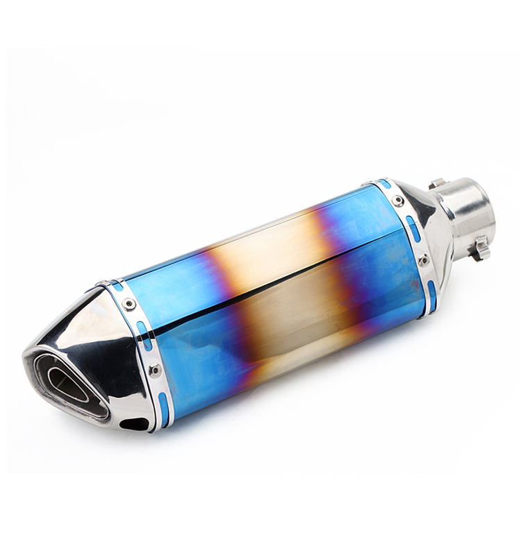 High Performance Small Hexagon Double Hole Exhaust Pipe Motorcycle Muffler