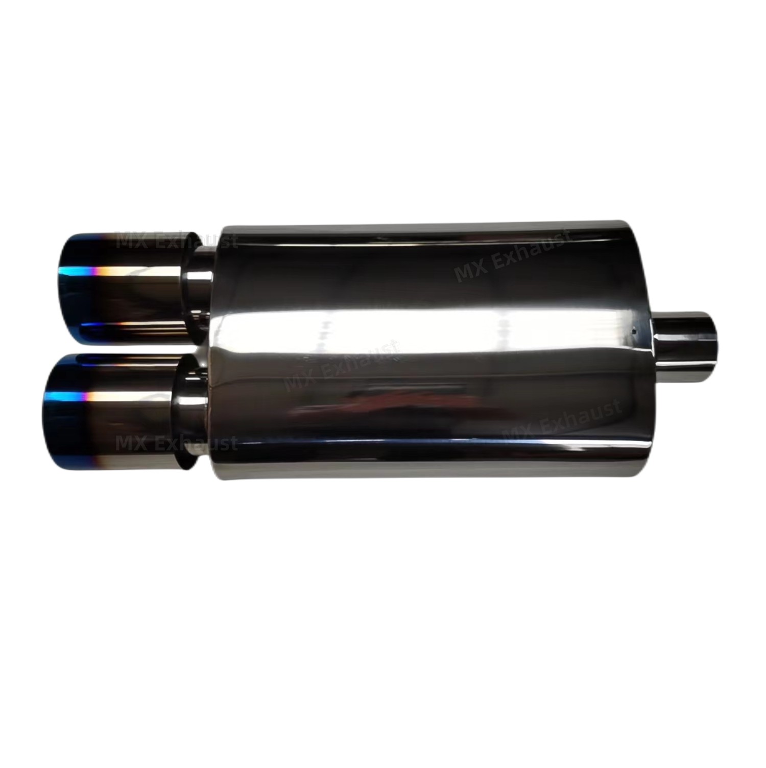 Exhaust Muffler in Stainless Steel with Blue Burnt Dural Outlet