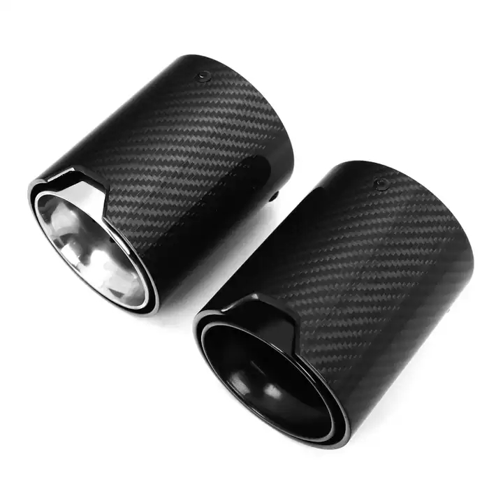 Hot Sales Carbon Fiber Exhaust Tip Silver 304 Stainless Steel Muffler Pipe For BMW