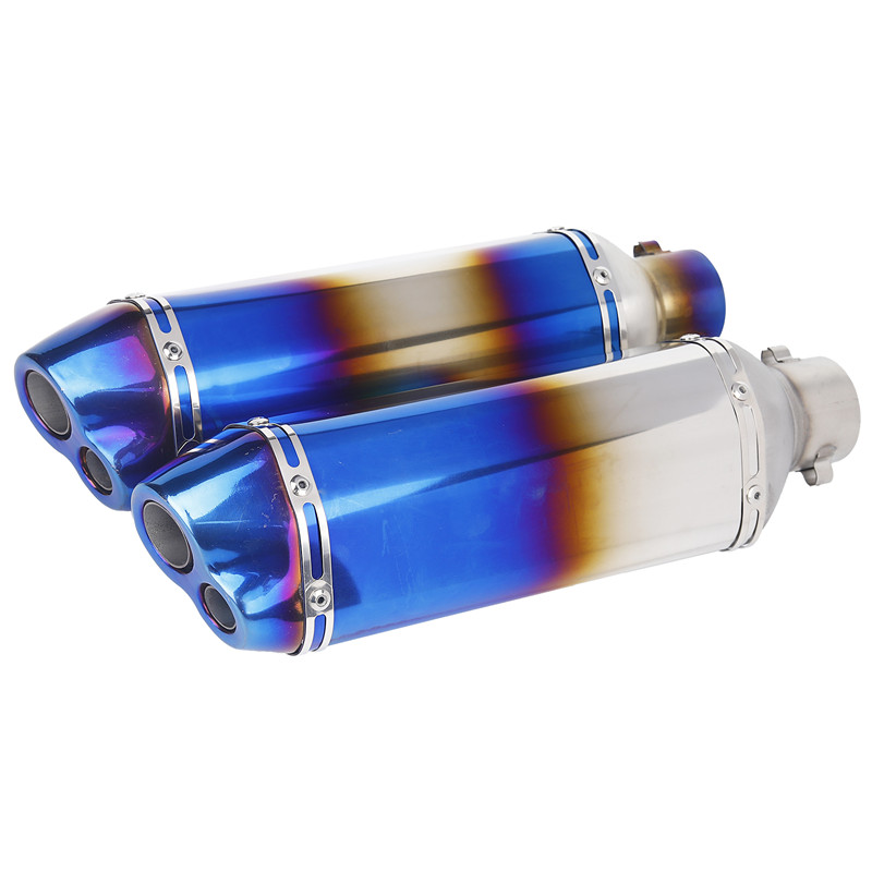High Performance Small Hexagon Double Hole Exhaust Pipe Motorcycle Muffler