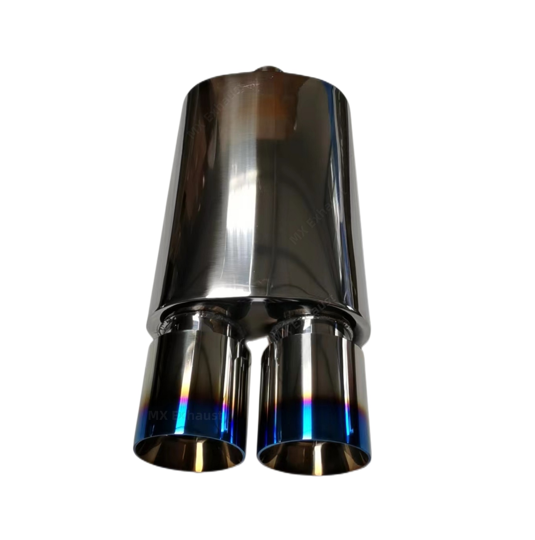Exhaust Muffler in Stainless Steel with Blue Burnt Dural Outlet