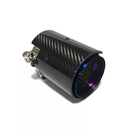 Universal Burnt Blue Carbon Fiber Exhaust Tip Stainless Steel Muffler Pipe For BMW 1234 Series M2 M3 M4 M5 Exhaust Pipe 