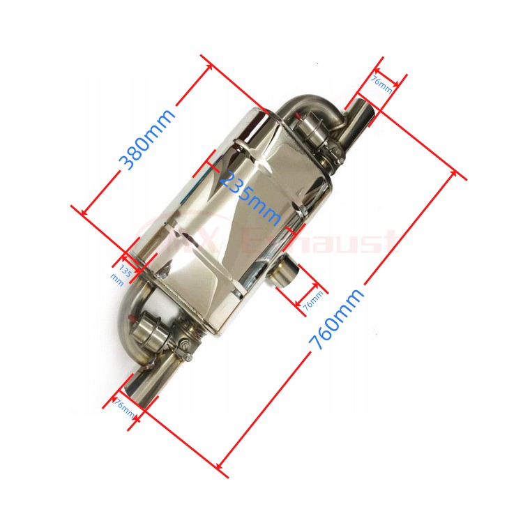 T Type Universal Exhaust Valvetronic Valed Muffler with Cutout Vacuum Valve 