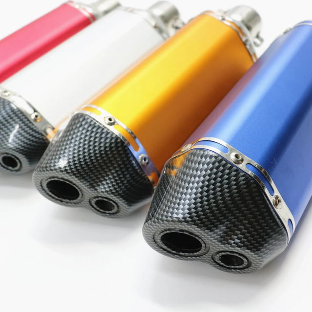 Small Hexagon Double Hole Exhaust Pipe Motorcycle Muffler