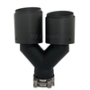 High Performance Black Painted Exhaust Tip with Dual Outlet in Carbon Fiber